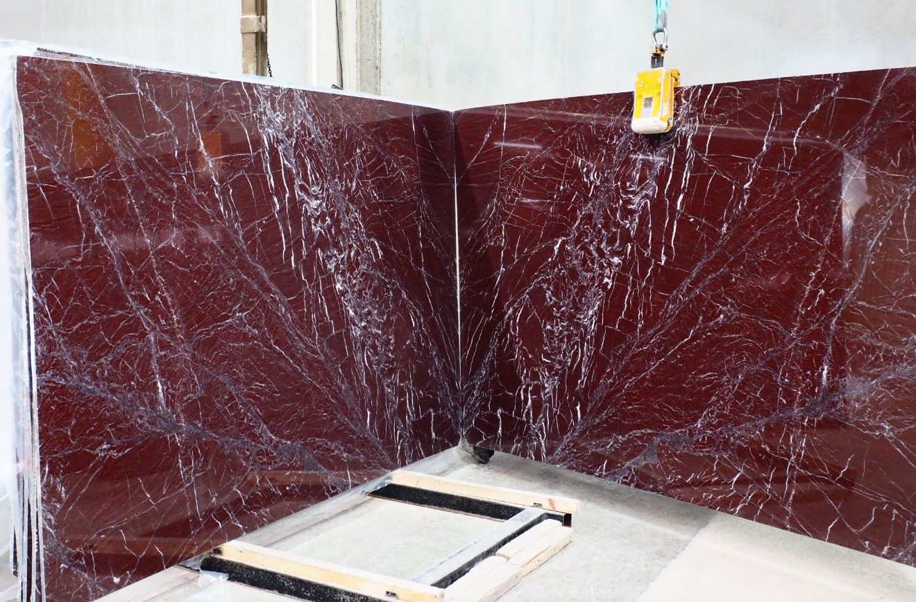 Craftsman working on marble